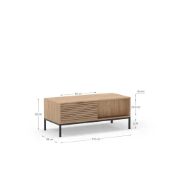 Salontafel Ariel 2L Naturel met Metaal - Giga Meubel