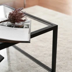 Salontafel Astro Zwart/Glas 90cm