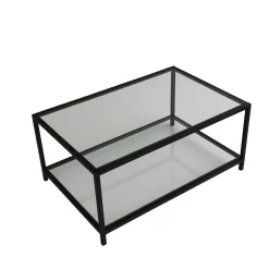 Salontafel Astro Zwart/Glas 90cm