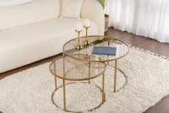 Salontafel Aurum Ø80/Ø60cm Goud/Brons Set van 2