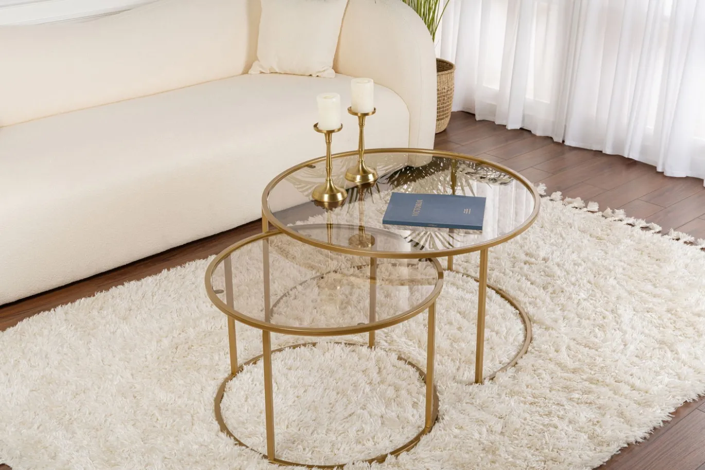 Salontafel Aurum Ø80/Ø60cm Goud/Brons Set van 2