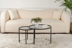 Salontafel Aurum Ø60/Ø42cm Zwart/Smoke Set van 2