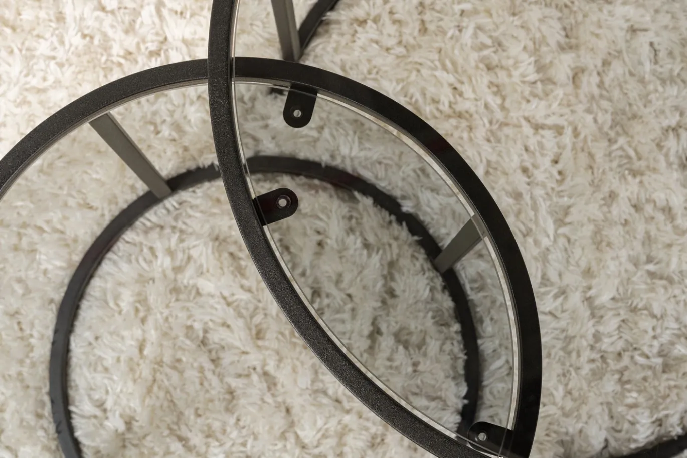 Salontafel Aurum Ø60/Ø42cm Zwart/Smoke Set van 2