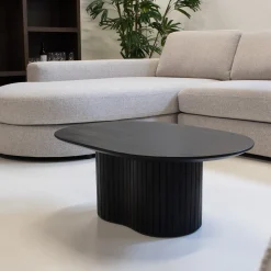 Salontafel Ava Ovaal Zwart 90cm - Giga Meubel