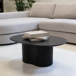 Salontafel Ava Ovaal Zwart 90cm - Giga Meubel