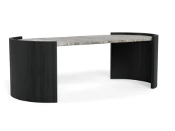 Salontafel Avery Marmer Grijs Zwart 125cm - Giga Living