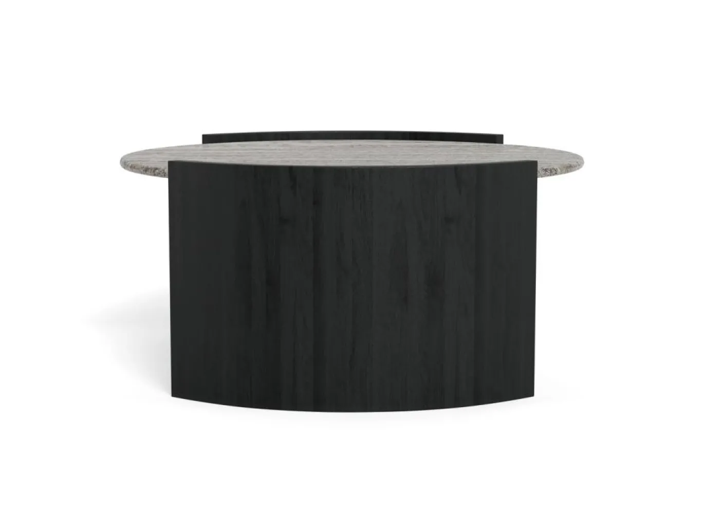 Salontafel Avery Marmer Grijs Zwart Ø95cm - Giga Living