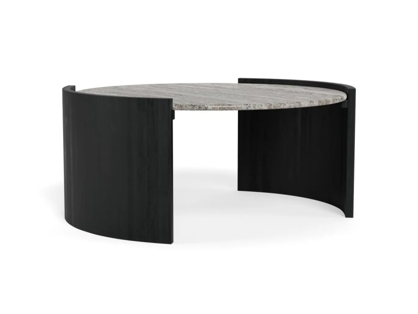 Salontafel Avery Marmer Grijs Zwart Ø95cm - Giga Living