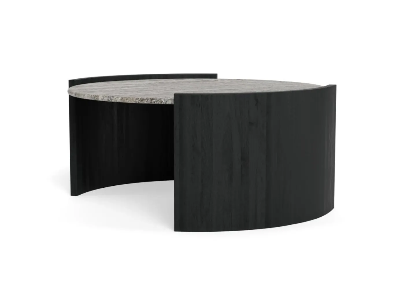 Salontafel Avery Marmer Grijs Zwart Ø95cm - Giga Living
