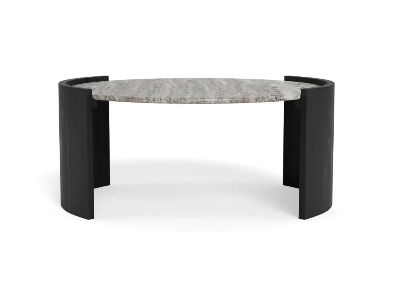 Salontafel Avery Marmer Grijs Zwart Ø95cm - Giga Living