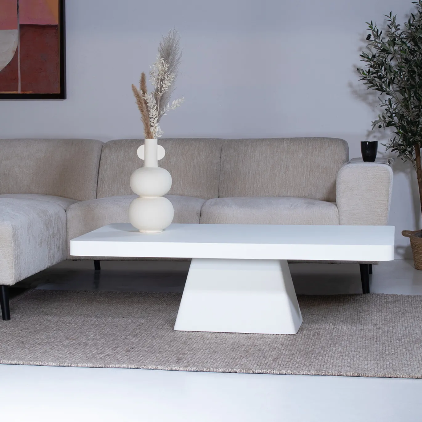 Salontafel Avia Rechthoek Wit 130cm - Giga Meubel