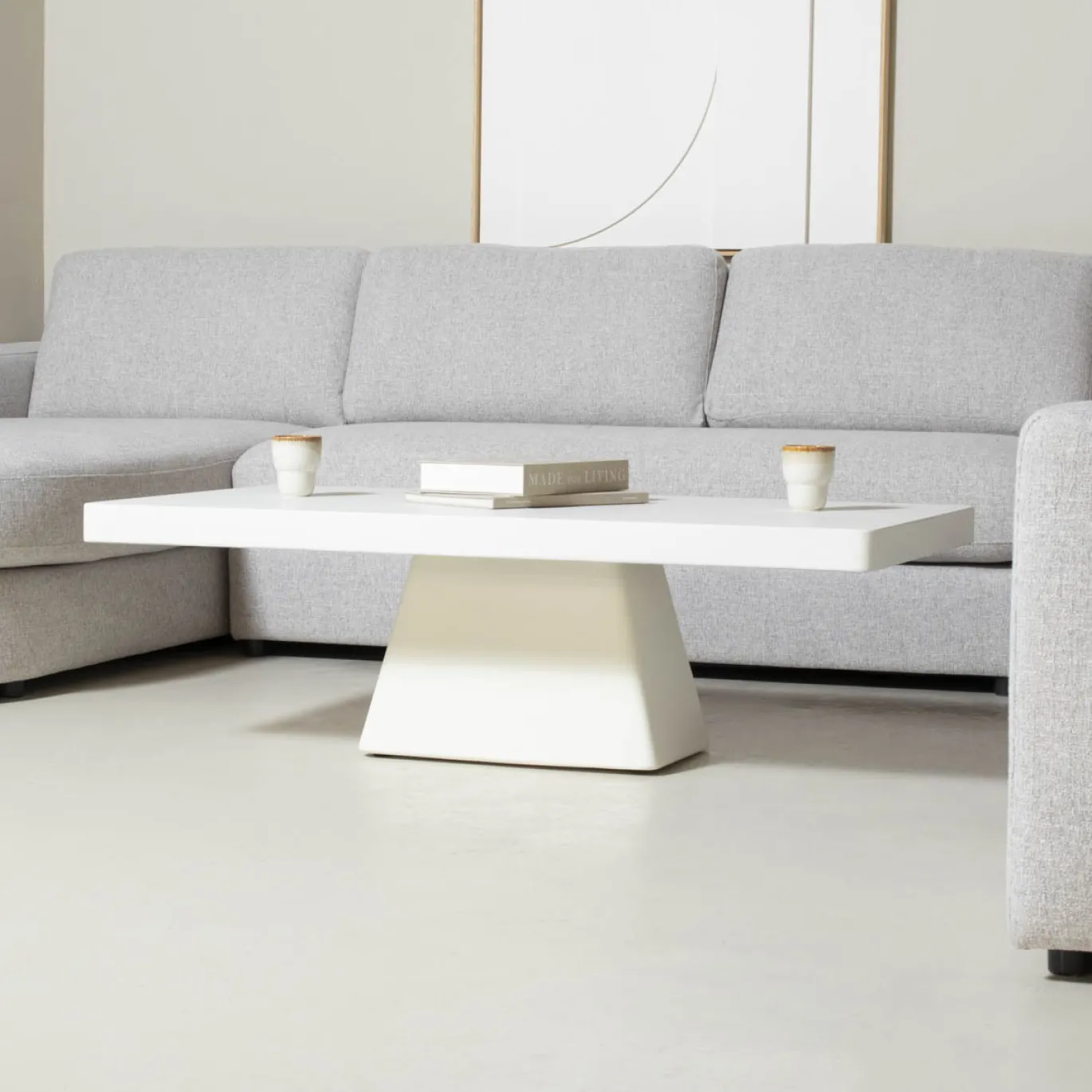 Salontafel Avia Rechthoek Wit 130cm - Giga Meubel