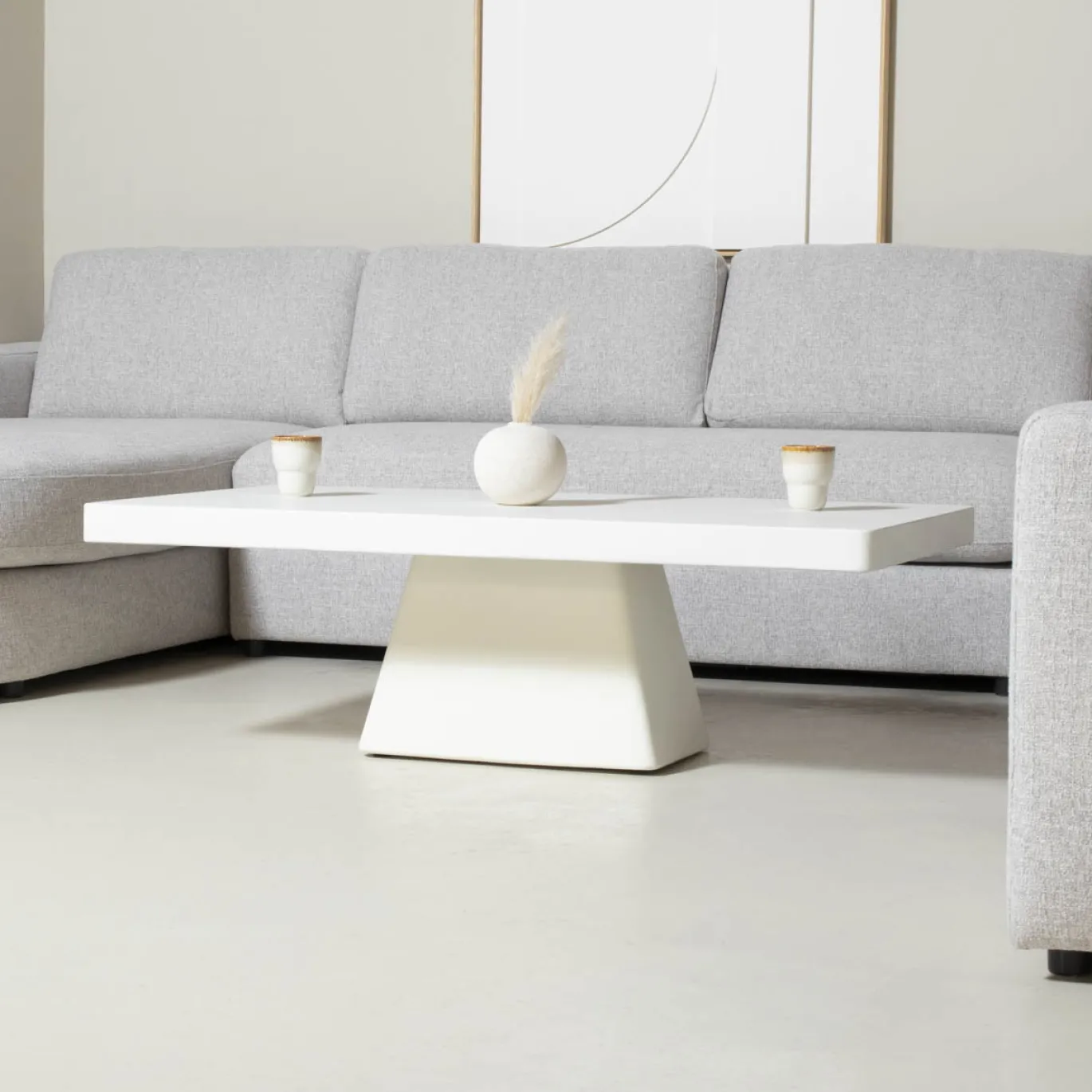Salontafel Avia Rechthoek Wit 130cm - Giga Meubel