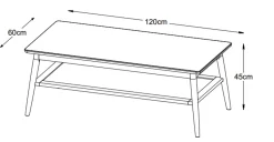 Salontafel Barrali Smoked Eiken 60x120cm - Giga Living