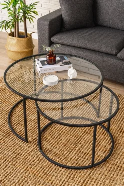 Salontafel Belarus Zwart Set van 2