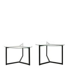 Salontafel Bellisimo Glas/Zwart Set van 2