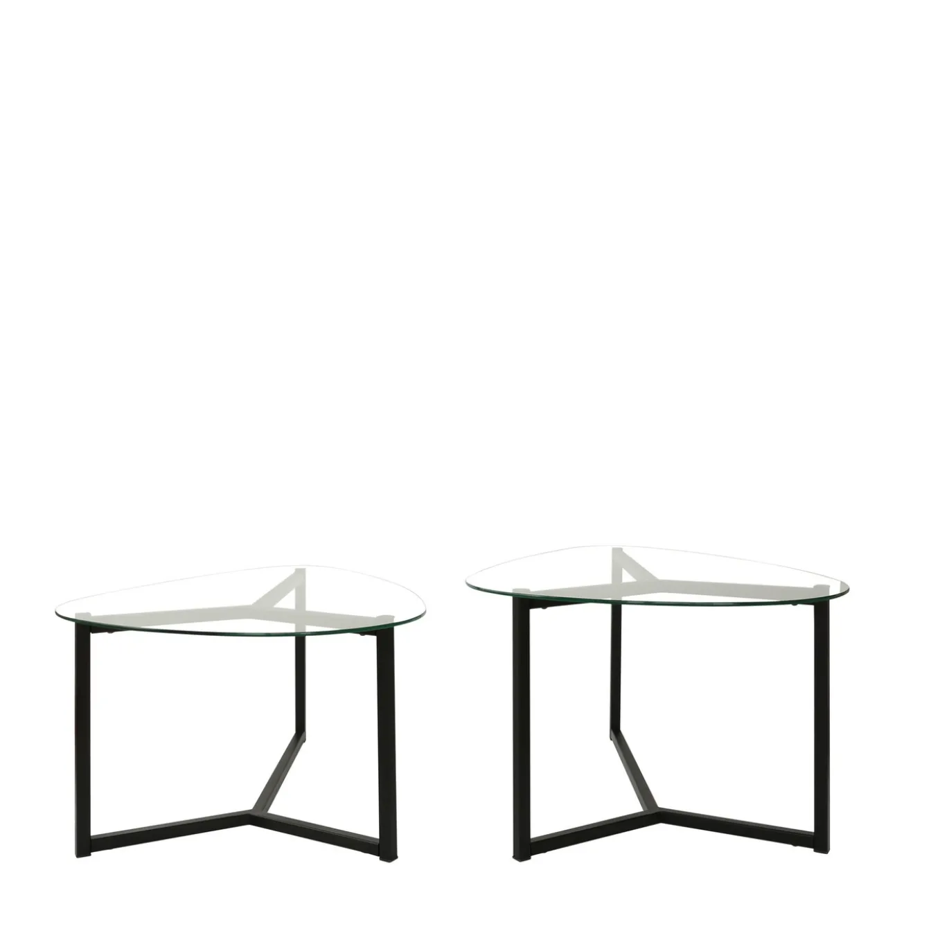 Salontafel Bellisimo Glas/Zwart Set van 2