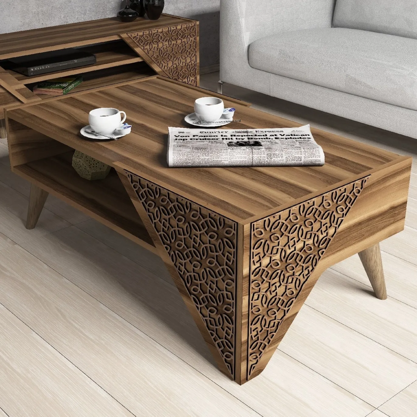 Salontafel Beril Walnoot 105cm