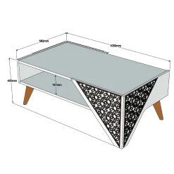 Salontafel Beril Wit 105cm