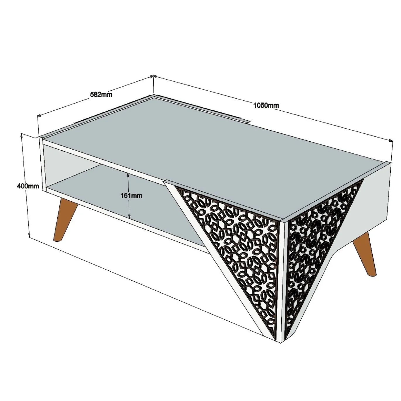 Salontafel Beril Wit 105cm