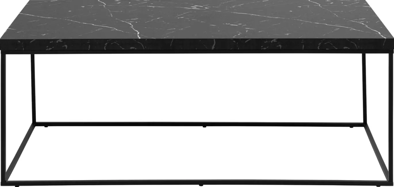 Salontafel Brennero Rechthoek Zwart Marmerlook 110cm - Giga Living