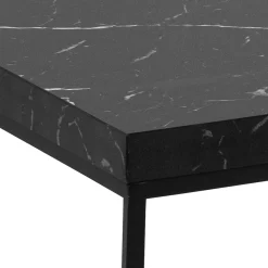 Salontafel Brennero Rechthoek Zwart Marmerlook 110cm - Giga Living
