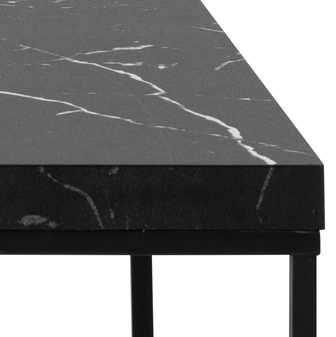 Salontafel Brennero Rechthoek Zwart Marmerlook 110cm - Giga Living
