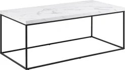 Salontafel Brennero Rechthoek Wit Marmerlook 110cm - Giga Living