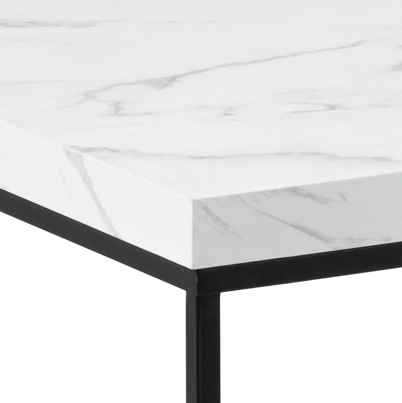 Salontafel Brennero Rechthoek Wit Marmerlook 110cm - Giga Living