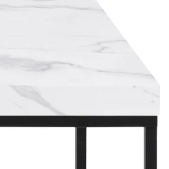 Salontafel Brennero Rechthoek Wit Marmerlook 110cm - Giga Living