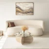 Salontafel Bubble Glas/Travertinlook Ø75cm