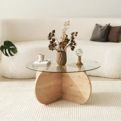 Salontafel Bubble Naturel/Glas
