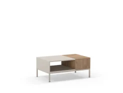 Salontafel Cailin 2v Crème/Naturel met Metaal - Giga Meubel
