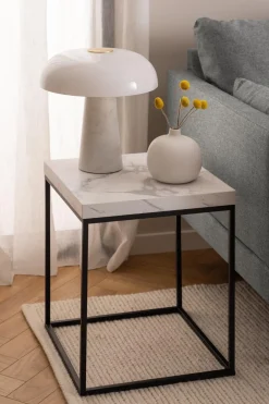 Salontafel Calen Marmer Wit 40x40cm - Giga Living