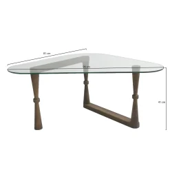 Salontafel Cam Cone Glas/Walnoot