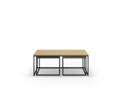 Salontafel Camelia Set van 3 Eiken/retro Grijs/silky Zwart - Giga Meubel