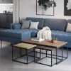 Salontafel Camelia Set van 3 Walnoot-eiken Donkerbruin - Giga Meubel