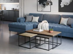 Salontafel Camelia Set van 3 Walnoot-eiken Donkerbruin - Giga Meubel