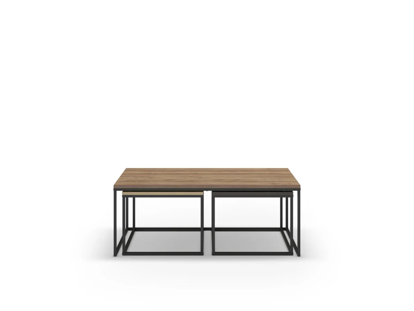 Salontafel Camelia Set van 3 Walnoot-eiken Donkerbruin - Giga Meubel