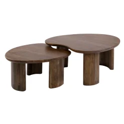 Salontafel Central Acaciahout Bruin Set van 2 - Giga Meubel