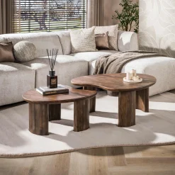 Salontafel Central Acaciahout Bruin Set van 2 - Giga Meubel