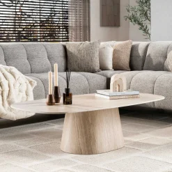 Salontafel Centro 135cm 3D keramiek travertin - Giga Meubel
