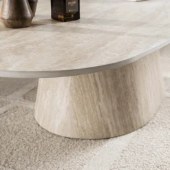 Salontafel Centro 135cm 3D keramiek travertin - Giga Meubel