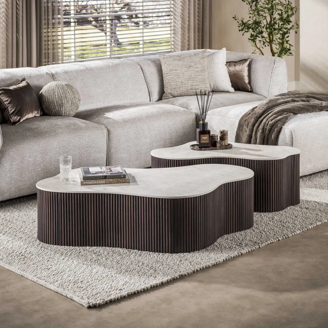 Salontafel Ceramo Grande Set Van 2 3d Keramiek Taj Mahal - Giga Meubel