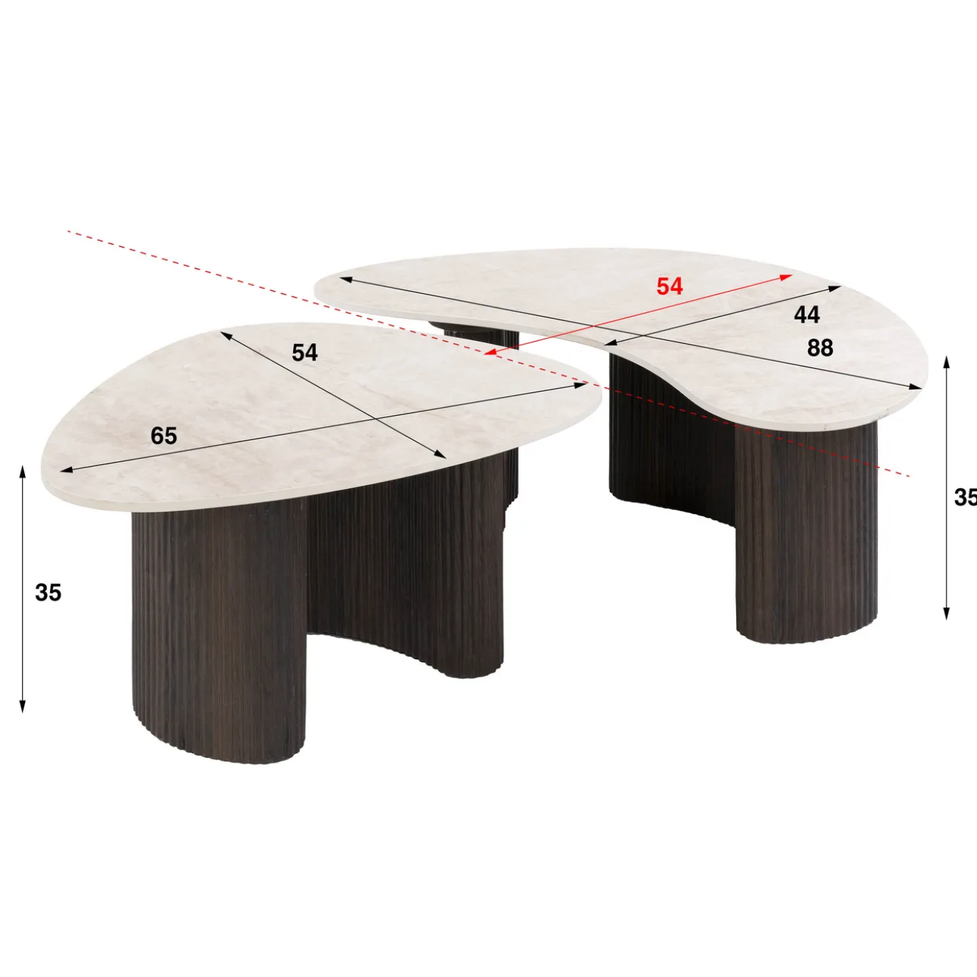 Salontafel Ceramo Organisch Set Van 2 3d Keramiek Taj Mahal - Giga Meubel