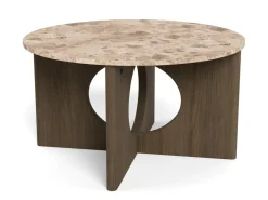 Salontafel Cira Marmer Bruin Ø80cm - Giga Living