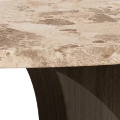 Salontafel Cira Marmer Bruin Ø80cm - Giga Living