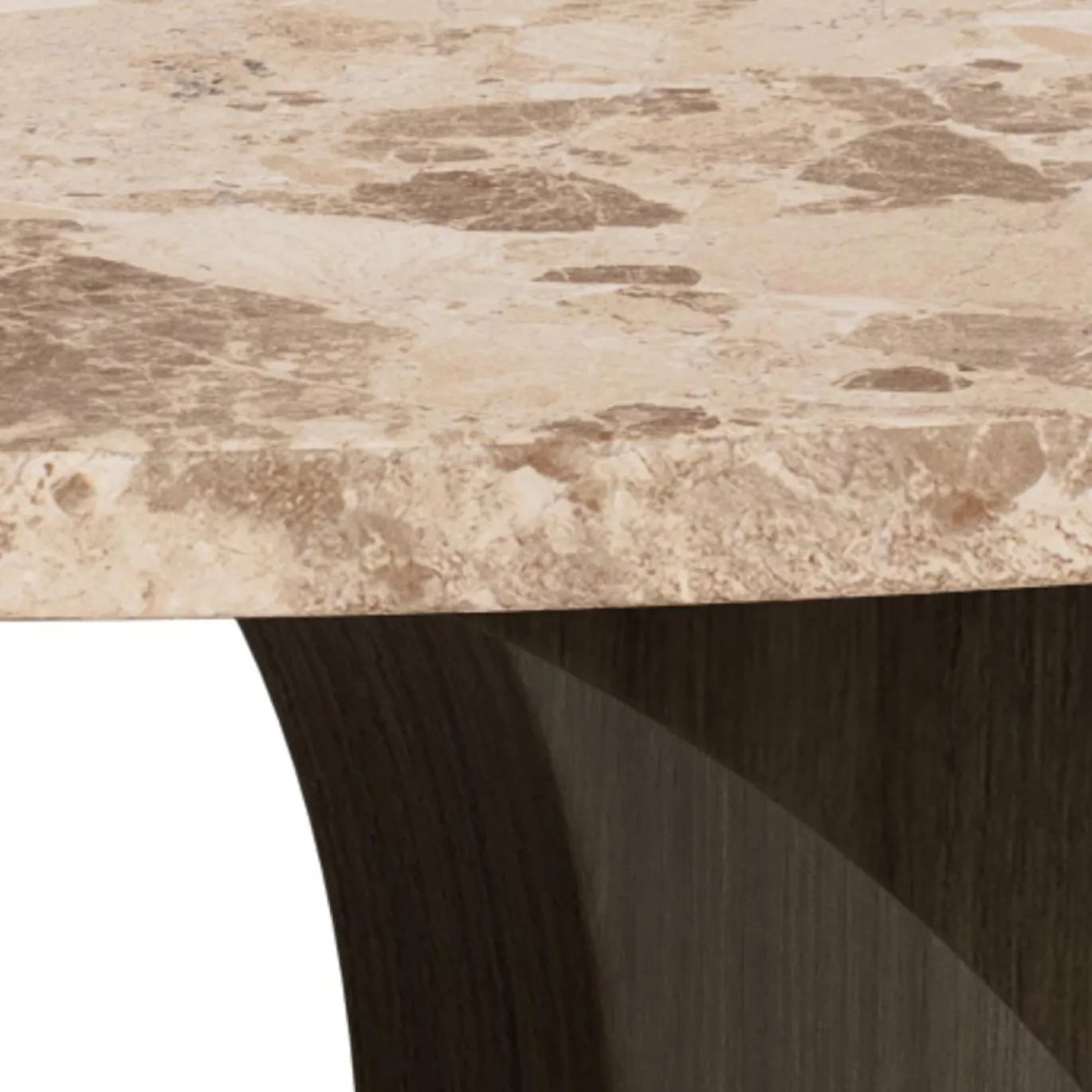 Salontafel Cira Marmer Bruin Ø80cm - Giga Living