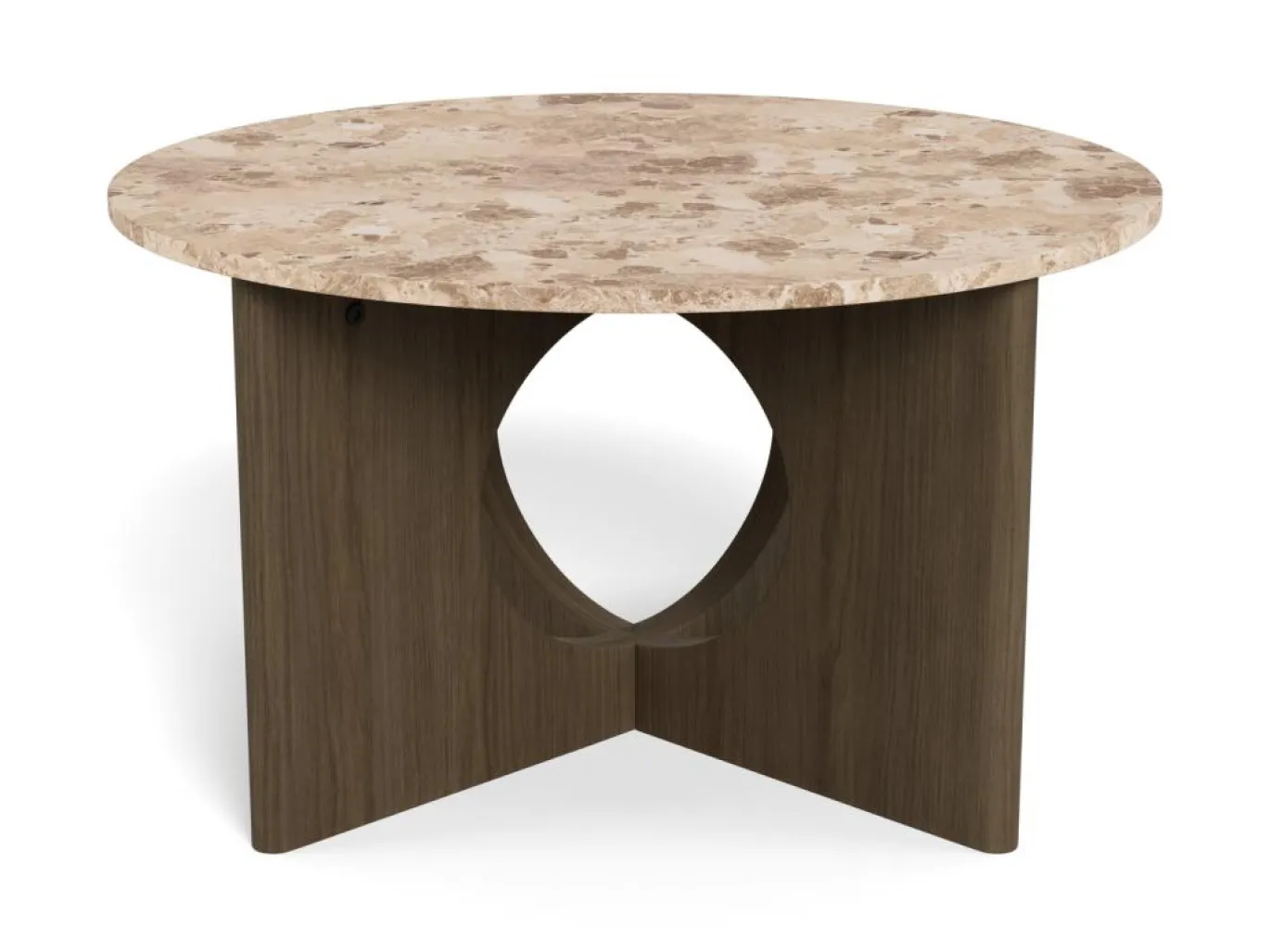 Salontafel Cira Marmer Bruin Ø80cm - Giga Living