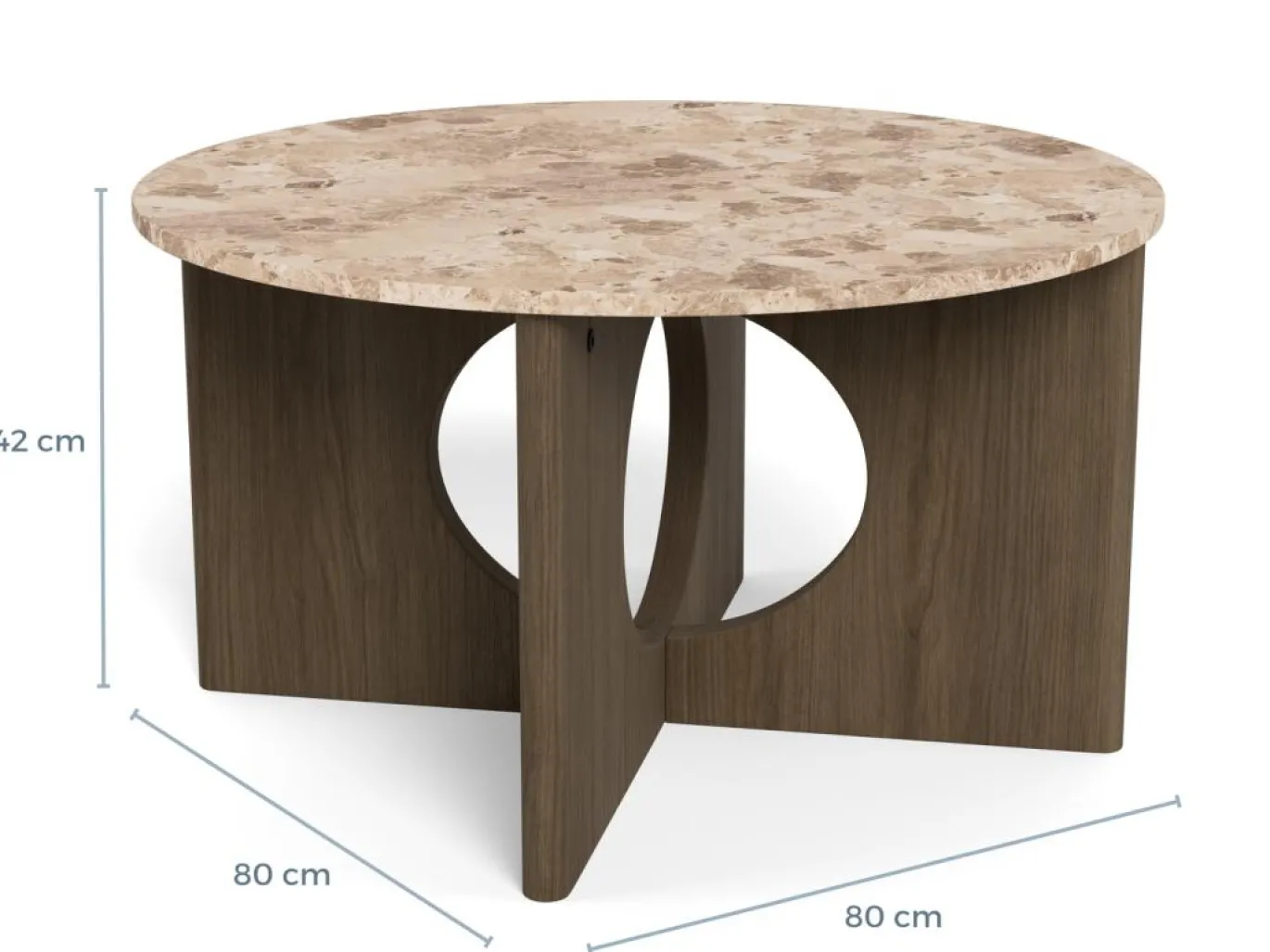 Salontafel Cira Marmer Bruin Ø80cm - Giga Living